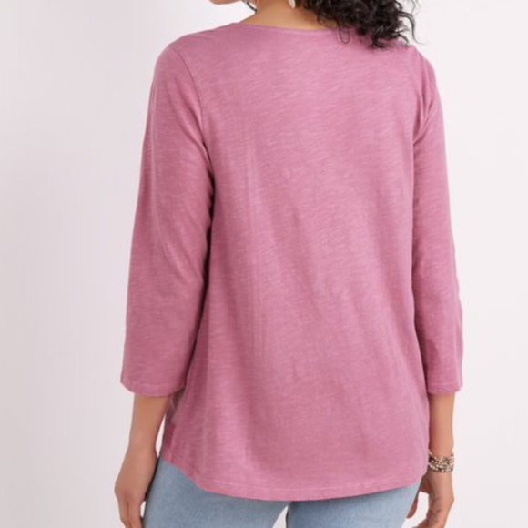 Soft Surroundings Coconut Dreams Mellow Mauve M and S NWT embroidered top $80 - Picture 2 of 8